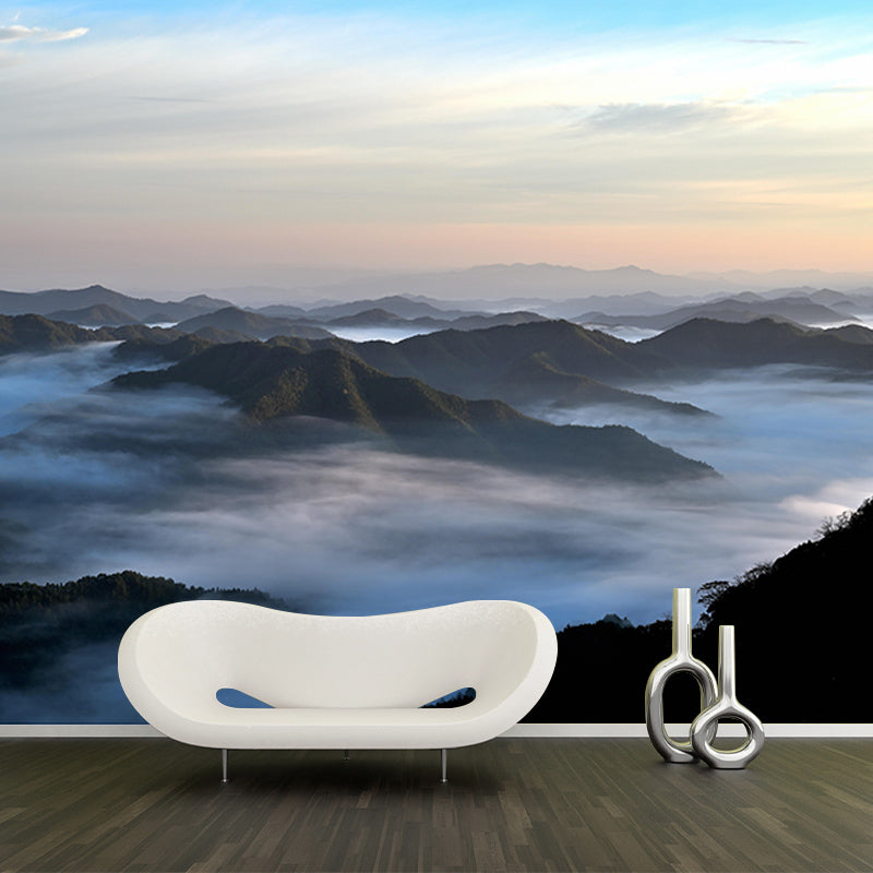 Mountain Landscapes Mural Moisture Resistant Wall Covering for Living Room