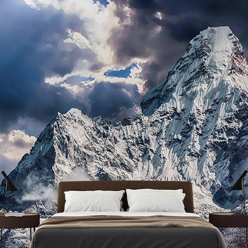 Mountain Landscapes Mural Moisture Resistant Wall Covering for Living Room