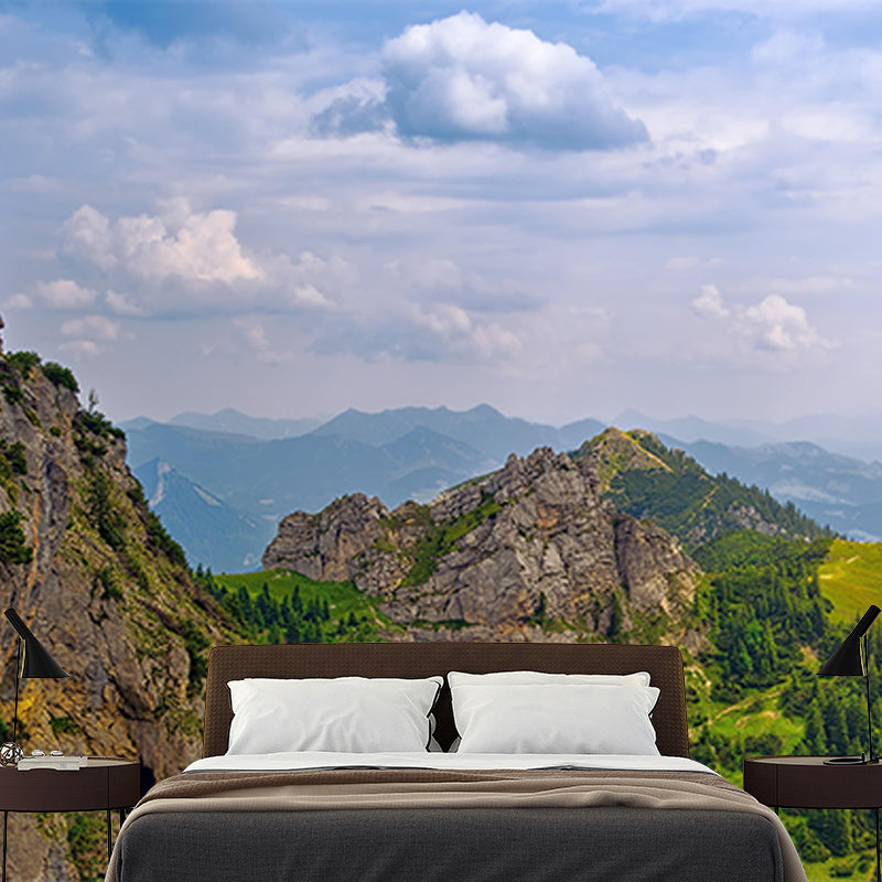 Mountain Landscapes Mural Wallpaper Mildew Resistant Modern Room Decoration