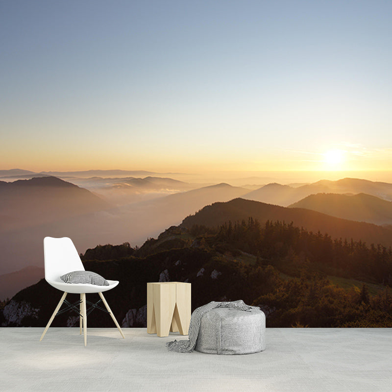 Mountain Landscapes Mural Wallpaper Mildew Resistant Modern Room Decoration