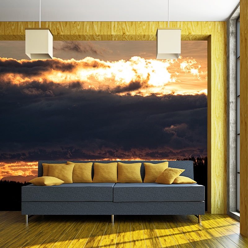 Sky Landscapes Mural Wallpaper Mildew Resistant for Living Room Decoration