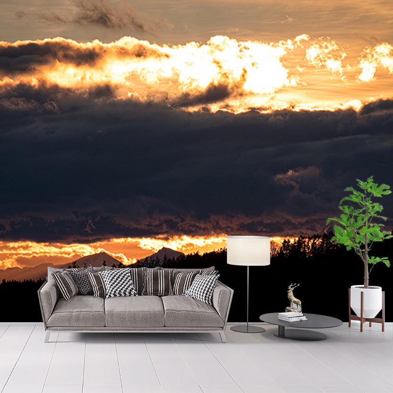 Sky Landscapes Mural Wallpaper Mildew Resistant for Living Room Decoration