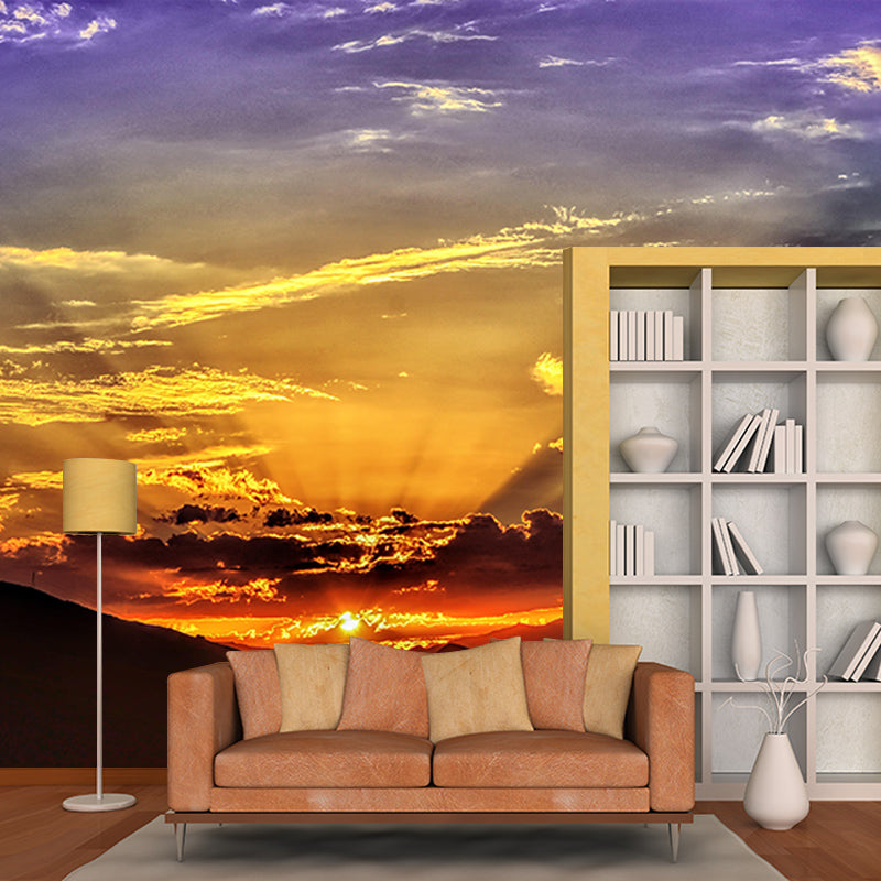 Sky Landscapes Mural Wallpaper Mildew Resistant for Living Room Decoration