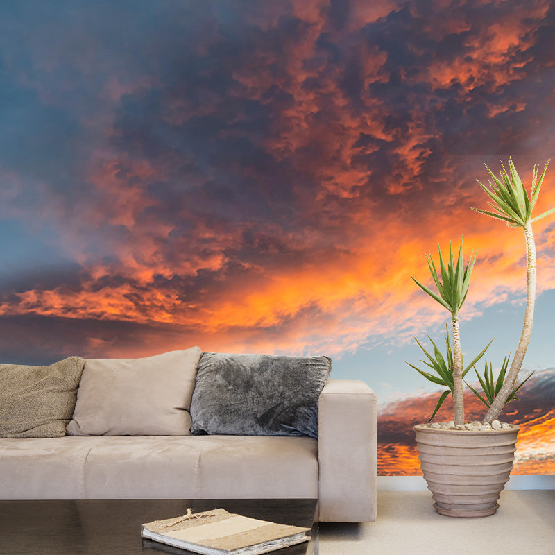 Sky Landscapes Mural Wallpaper Mildew Resistant for Living Room Decoration