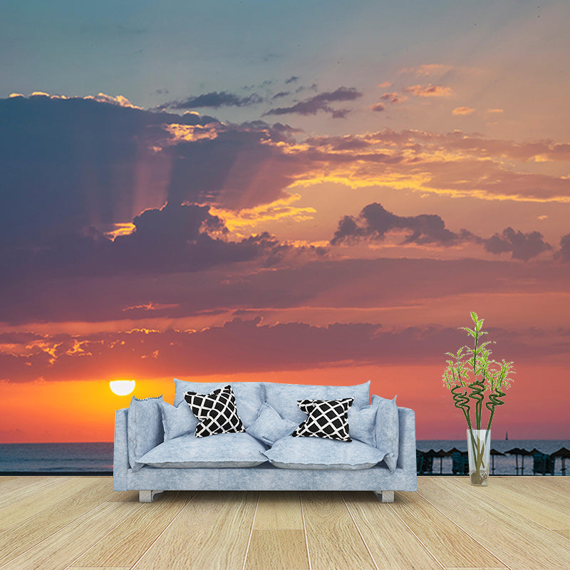 Cloud Landscapes Photography Mural Moisture Resistant Wall Covering for Living Room