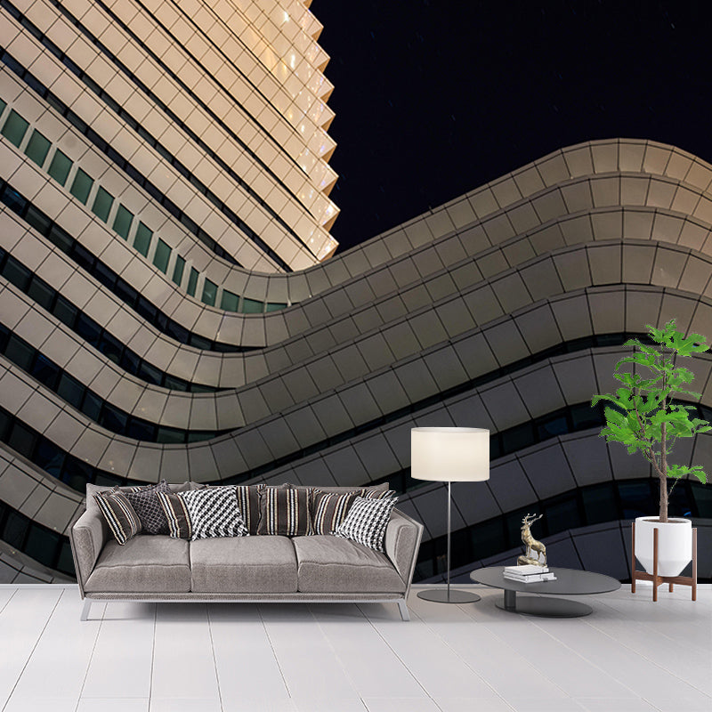 City Construction Mural Wallpaper Mildew Resistant Modern Bedroom Decoration