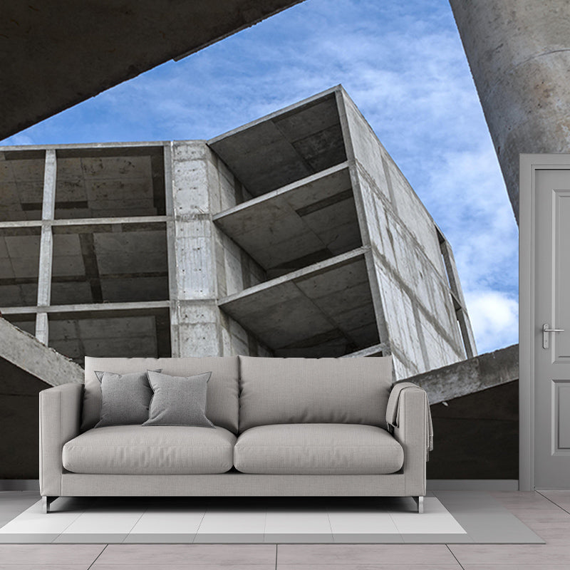 Customized City Construction Mural Modernization Wall Covering for Bedroom