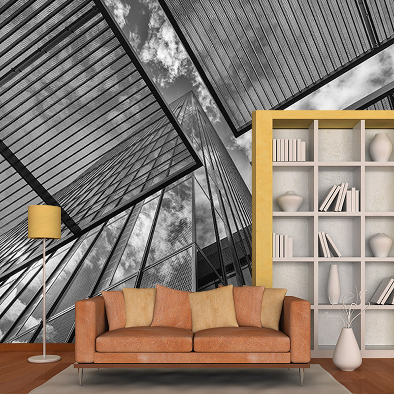 City Construction Mural Wallpaper Mildew Resistant Modern Meeting Room Decoration