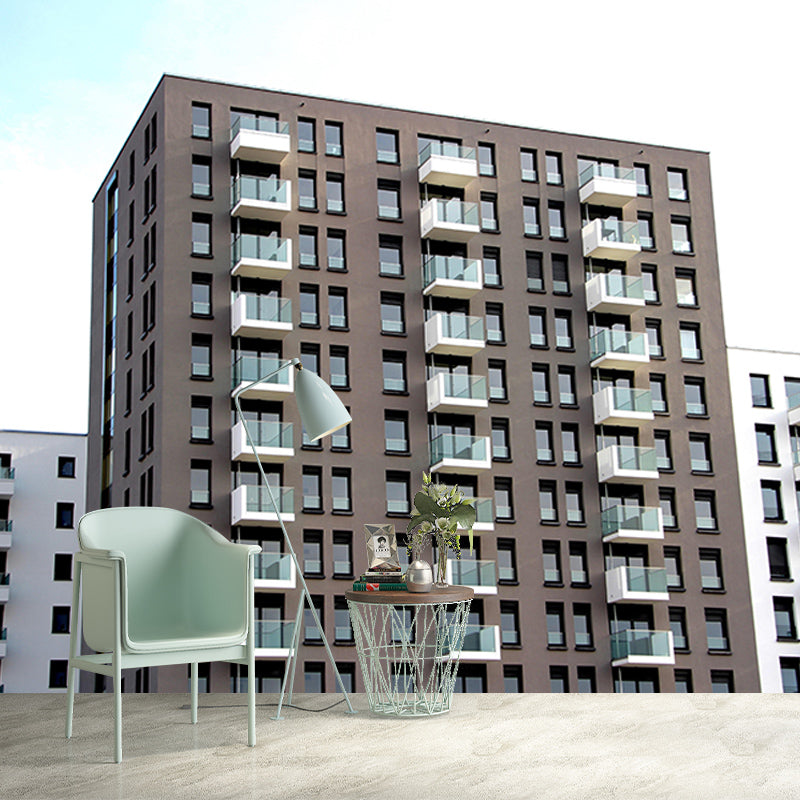 City Construction Mural Wallpaper Mildew Resistant Modern Room Decoration