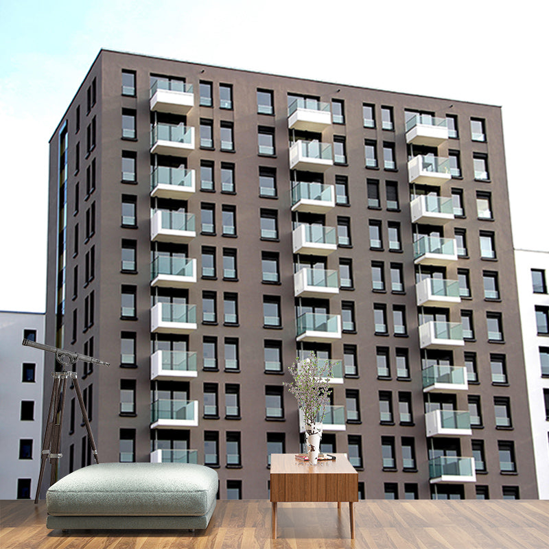 City Construction Mural Wallpaper Mildew Resistant Modern Room Decoration