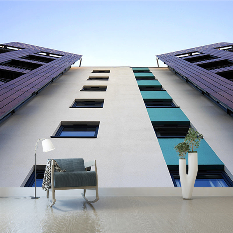 City Construction Mural Wallpaper Mildew Resistant Modern Room Decoration