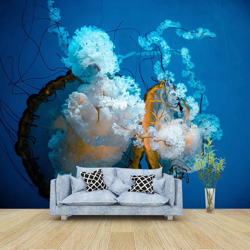 Simple Sea Creatures Wall Mural Minimalist Decoration for Sleeping Room