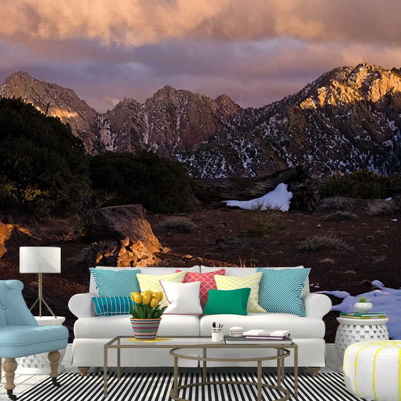 Beautiful Mountain Mural Wallpaper Waterproofing Wall Covering for Guest Room