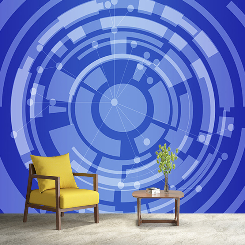 Geometry Mural Wallpaper Minimalistic Moisture Resistant Bedroom Wall Decor, Custom-Print