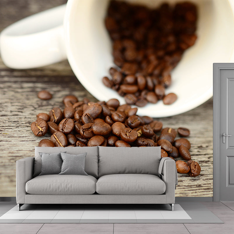 Bitter Coffee Wall Mural for Restaurant Decor Waterproofing, Made to Measure