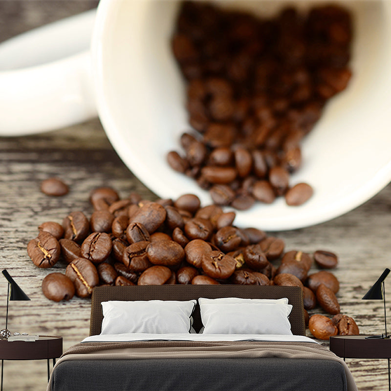 Bitter Coffee Wall Mural for Restaurant Decor Waterproofing, Made to Measure