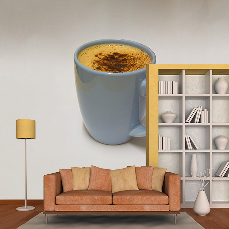 Modern Fragrant Coffee Mural Wallpaper for Decoration, Moisture Resistant