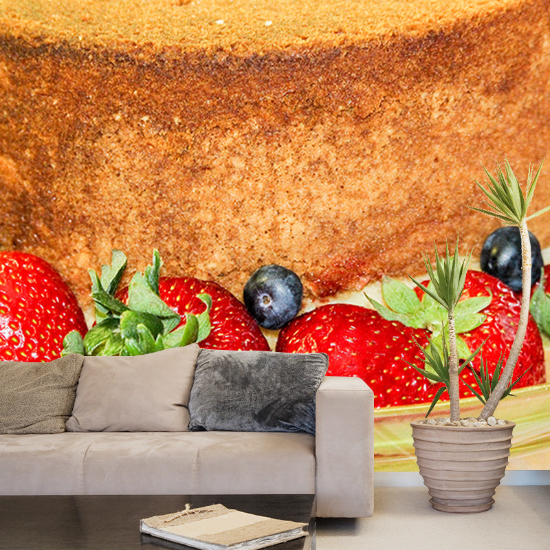 Yummy Cake Muurschildering Behang Zachte kleur Eigentijdse wandbekleding voor Cake Shop