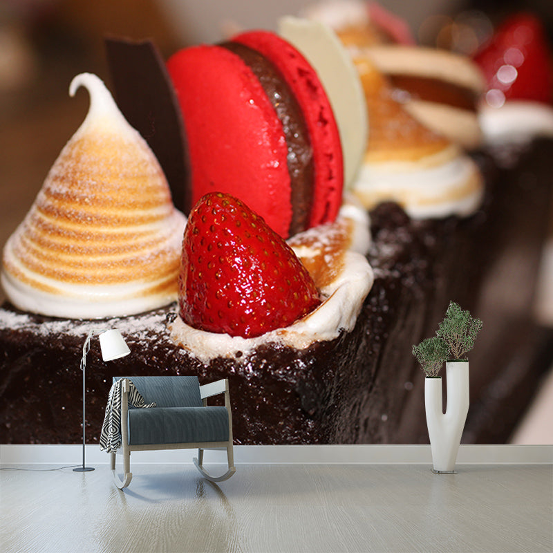Chocolate Dessert Mural Modern Style Wall Covering for Dessert Shop Baking Shop