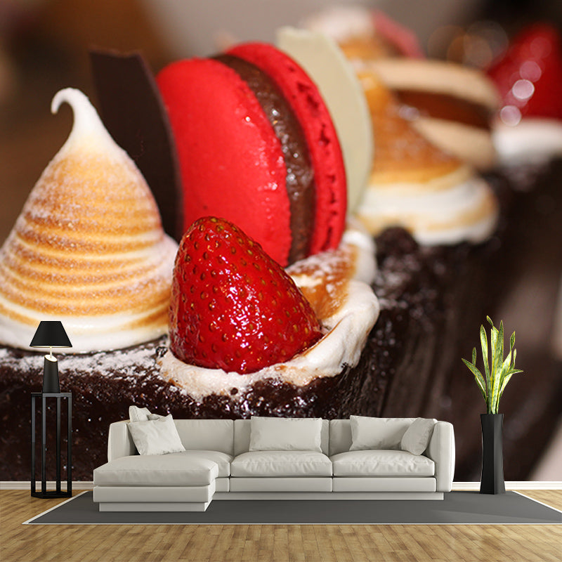 Chocolate Dessert Mural Modern Style Wall Covering for Dessert Shop Baking Shop