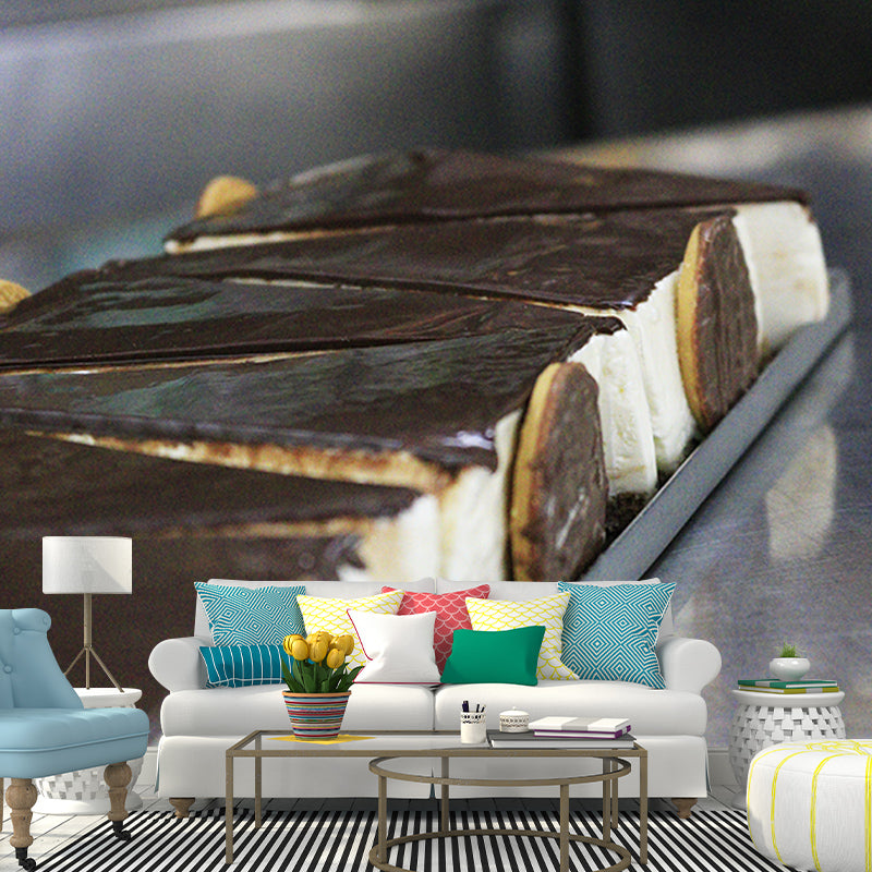 Chocolate Dessert Mural Modern Style Wall Covering for Dessert Shop Baking Shop