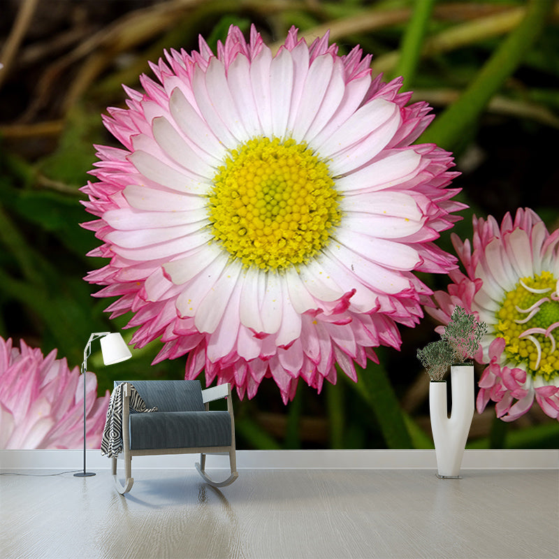 Elegant Chrysanthemum Murals Modern Wall Covering for Sitting Room, Water Resistant