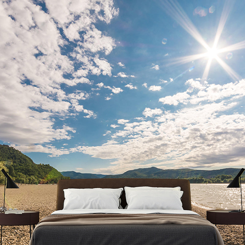 Modern Sky Wall Mural Moisture Resistant Wall Covering for Bathroom