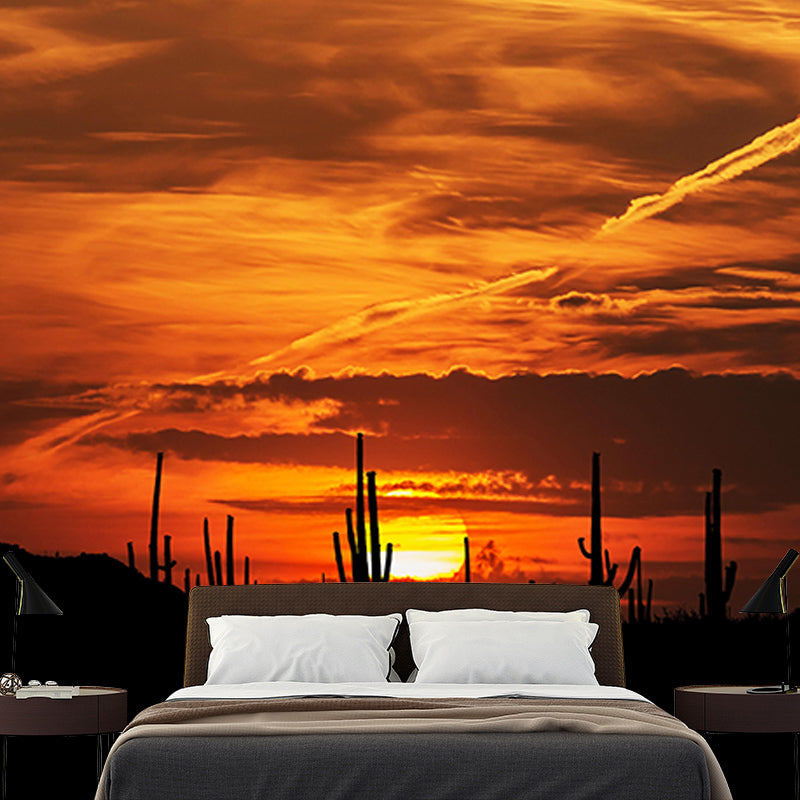 Modern Sky Wall Mural Moisture Resistant Wall Covering for Bathroom