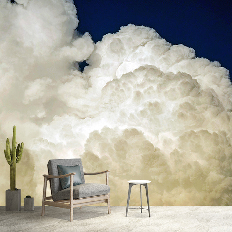 Modern Sky Wall Mural Moisture Resistant Wall Covering for Bathroom