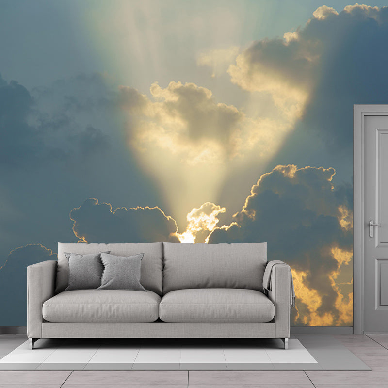 Contemporary Sky Scenery Mural Eco-friendly Home Decor for Sitting Room