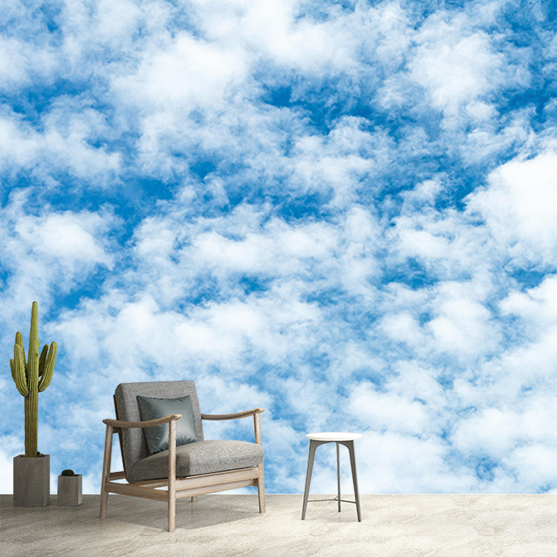 Customized Modern Sky Wall Mural Moisture Resistant Wall Art for Bathroom