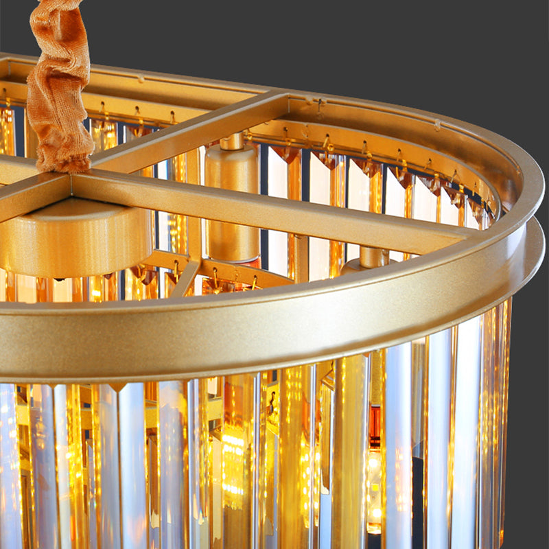 Linear Indoor Island Lighting in Modern Style Crystal Pendant Lighting