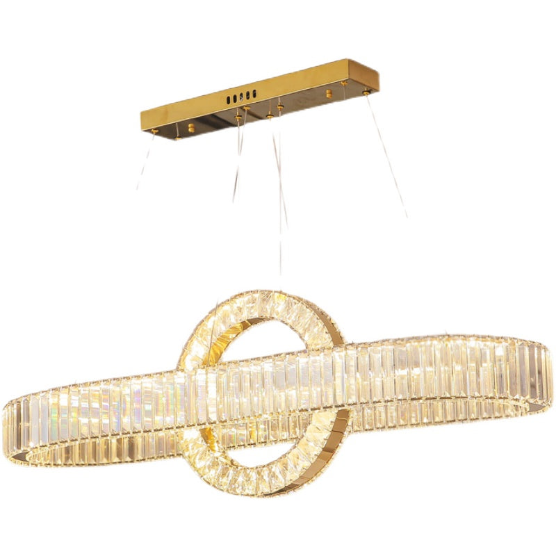 Contemporary Luxury Pendant Lights Crystal 2-Light Island Light in Gold