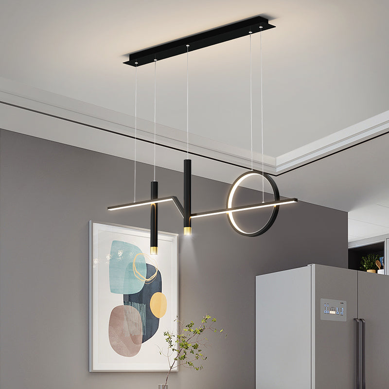 Linear Island Lighting Fixtures Contemporary Metal Pendant Lights For Kitchen Island