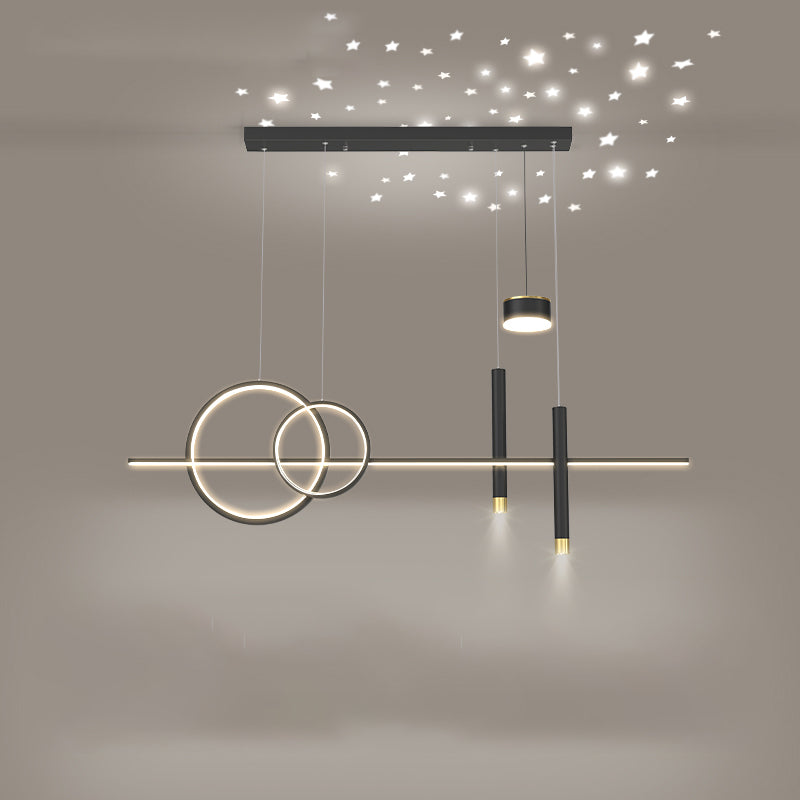 Zeitgenössische Anhängerlichter für Kücheninsel Linearinselbeleuchtung Metall