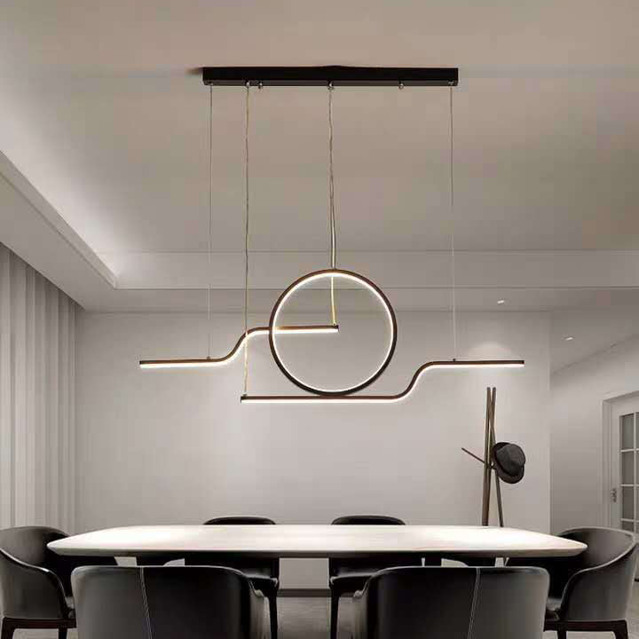 Geometric Island Lighting Modern Metal 3 Light Island Chandelier with Acrylic Shade