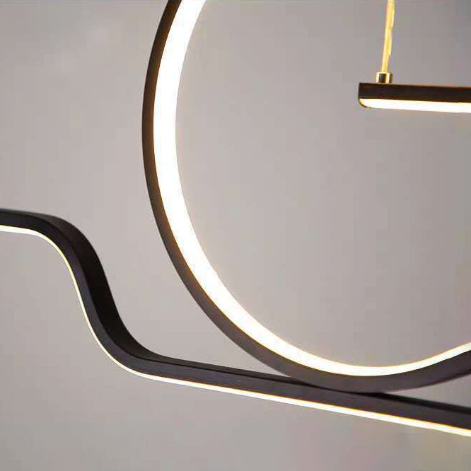 Geometric Island Lighting Modern Metal 3 Light Island Chandelier with Acrylic Shade