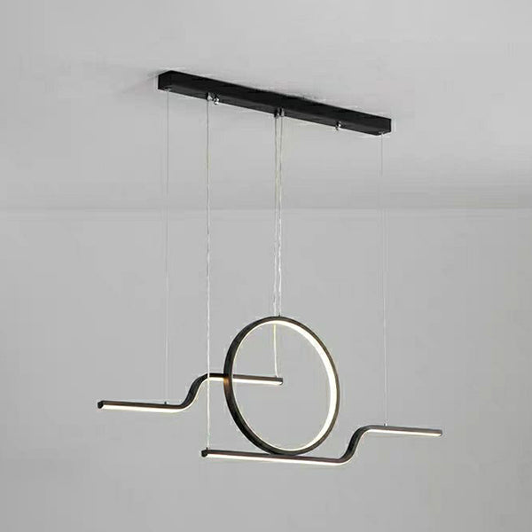 Geometric Island Lighting Modern Metal 3 Light Island Chandelier with Acrylic Shade