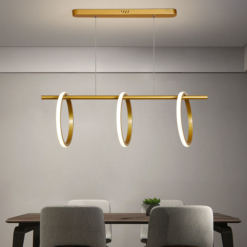 Geometric Island Lighting Modern Metal 3 Light Island Pendant Lights for Kitchen