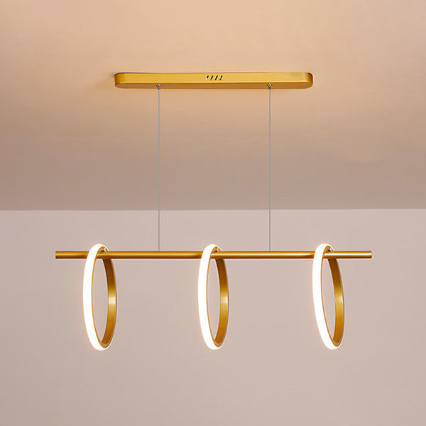 Geometric Island Lighting Modern Metal 3 Light Island Pendant Lights for Kitchen