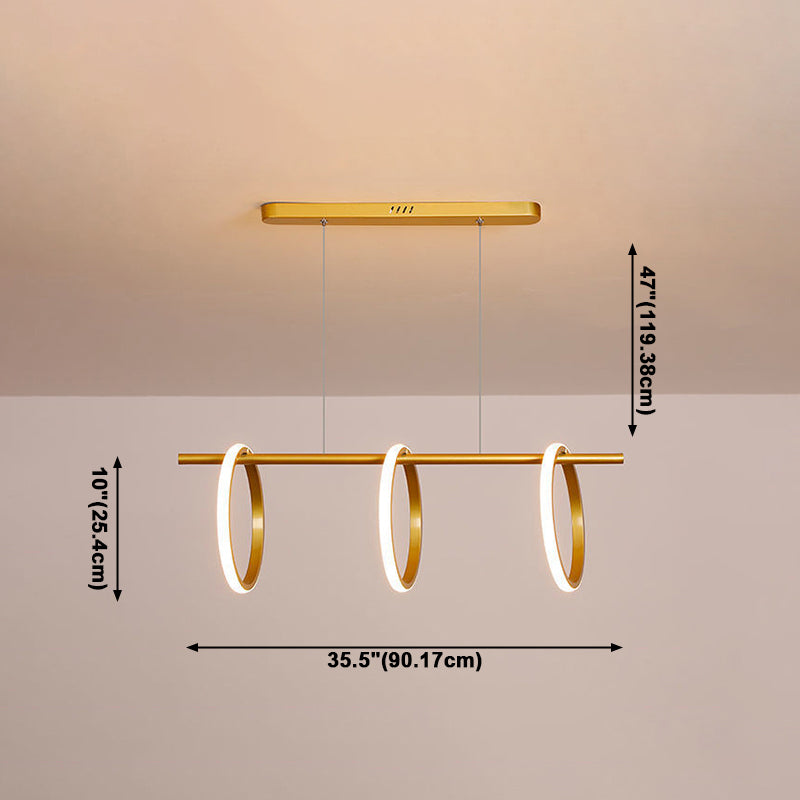 Geometric Island Lighting Modern Metal 3 Light Island Pendant Lights for Kitchen