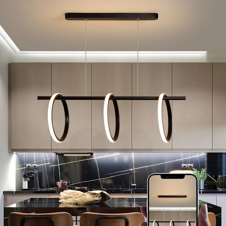 Geometric Island Lighting Modern Metal 3 Light Island Pendant Lights for Kitchen