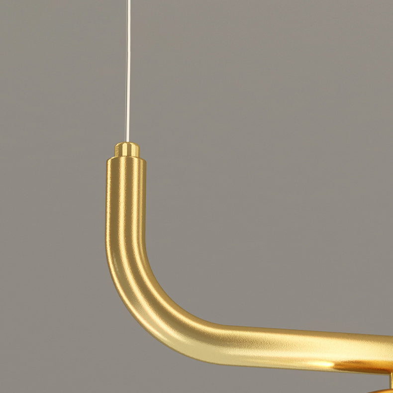 Modern Sphere Island Lighting Glass 4 Light Island Pendant Lights in Gold