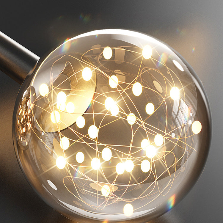 Moderne Kugel Island Beleuchtung Metal 4 Light Island Pendelleuchte in Schwarz