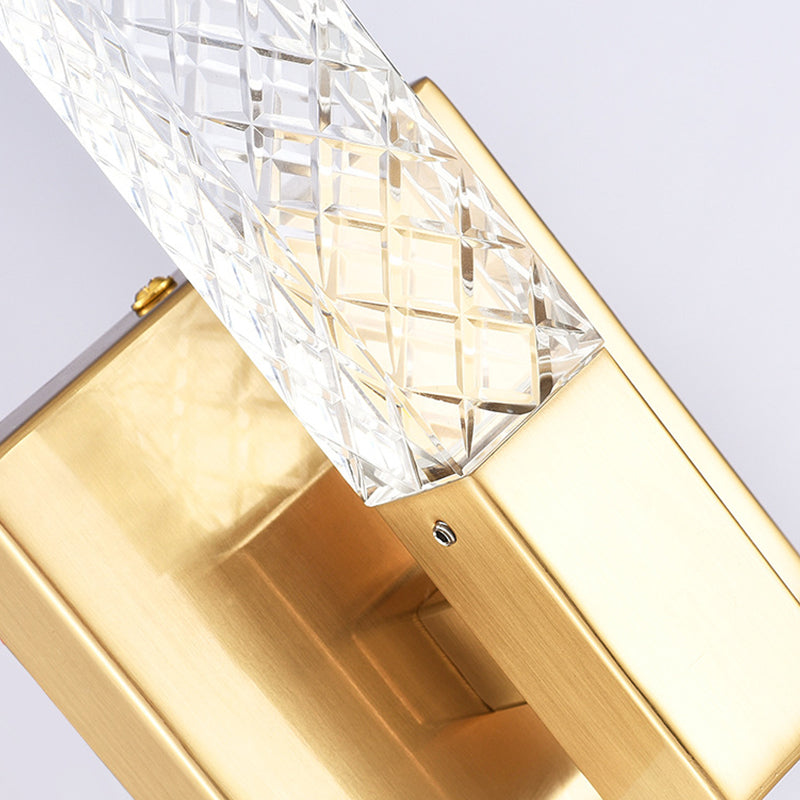 Linearer Schatten mehrlächer Wandleuchten Moderner Kristallwandmontageleuchte in Gold