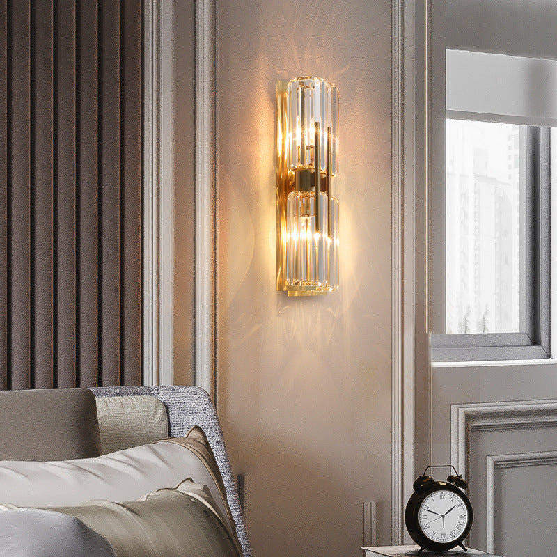 Geometrischer Schatten mehrleicht Wandleuchten Moderner Kristallwandmontageleuchte in Messing