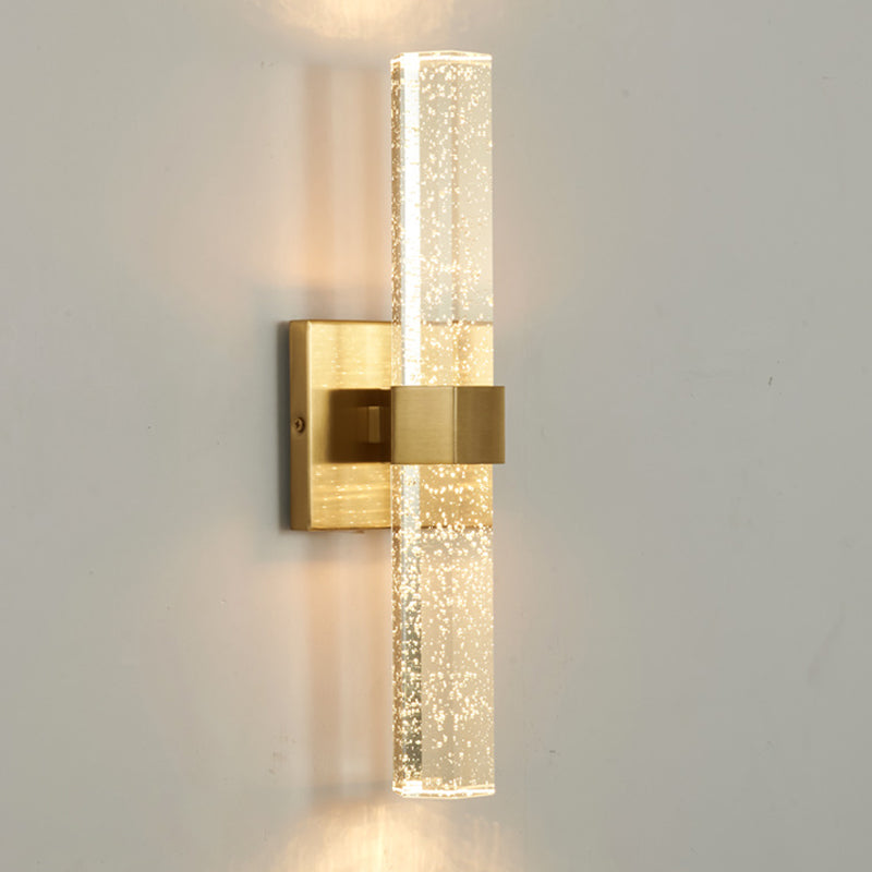 Lineare 2 Leichter Wandleuchten moderner Kristallwandmontageleuchte in Gold