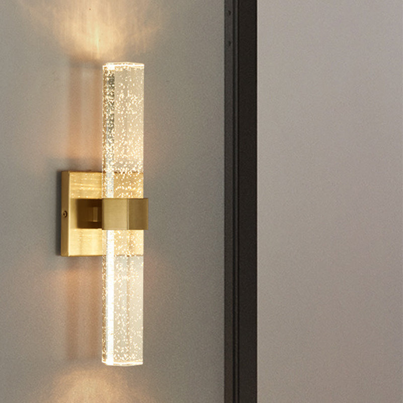 Lineare 2 Leichter Wandleuchten moderner Kristallwandmontageleuchte in Gold