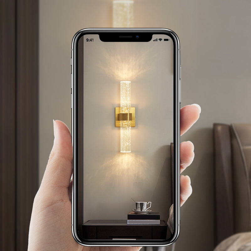 Lineare 2 Leichter Wandleuchten moderner Kristallwandmontageleuchte in Gold