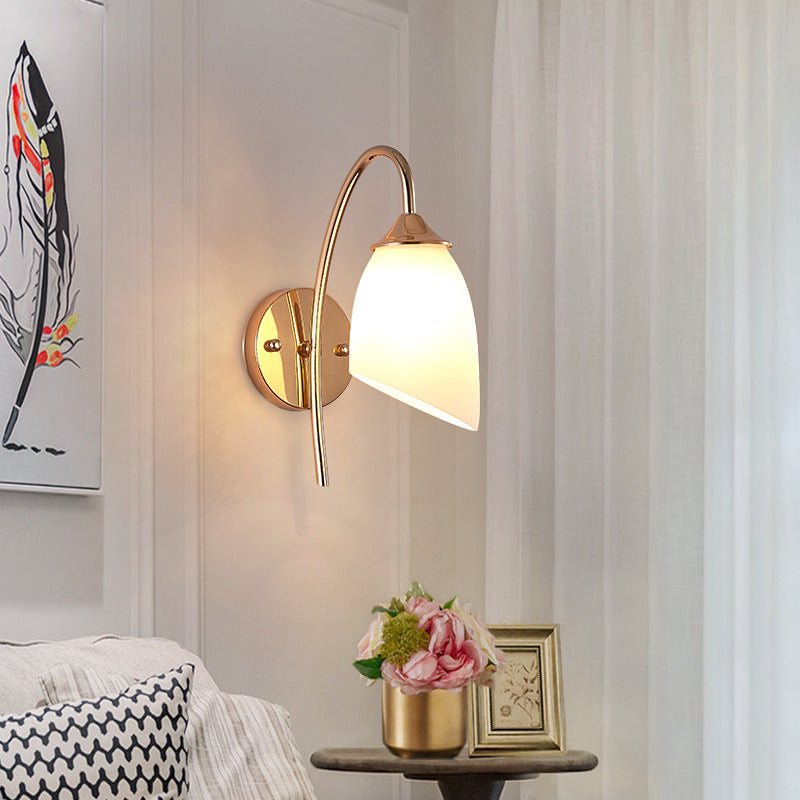 Glasgeometrische Wandbeleuchtung mit modernen Stil 1 Lichtwandmontiertes Leuchten in Gold